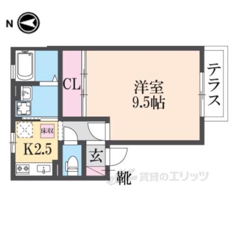 JUMEIRAH(1K/1階)の間取り写真