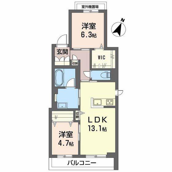 SHAMAISON SANYO(2LDK/3階)の間取り写真