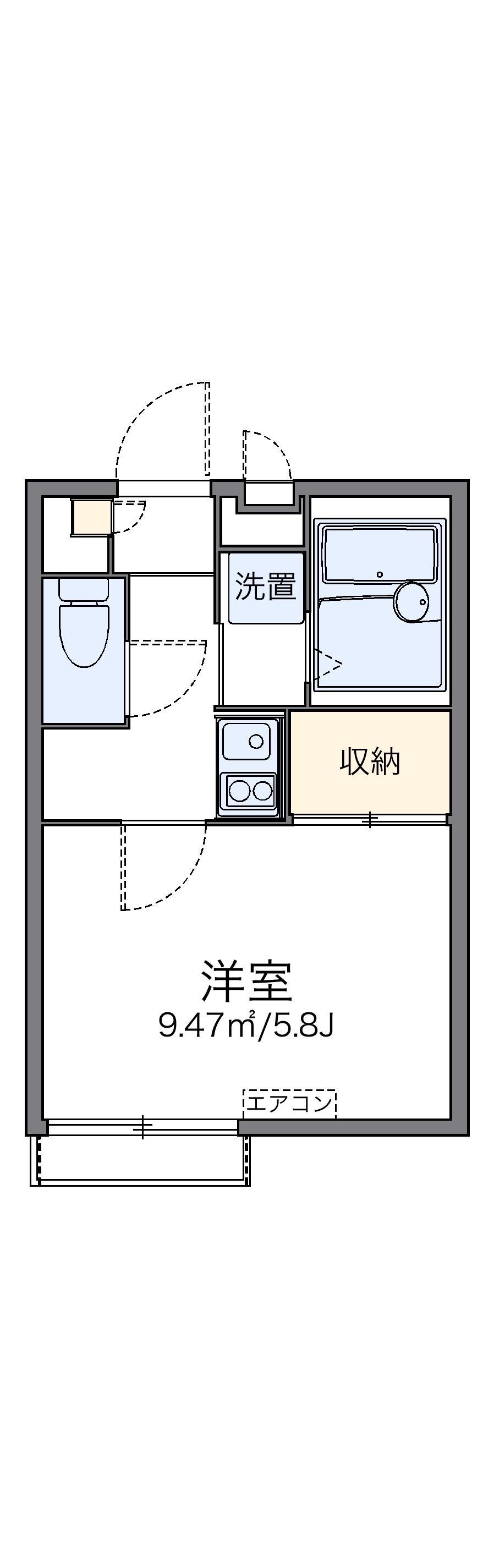 レオパレス住吉5(1K/2階)の間取り写真
