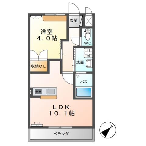ガーデンパレス(1LDK/2階)の間取り写真