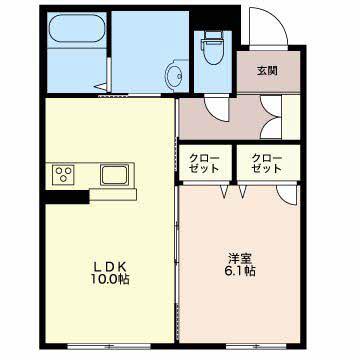 LAVERTSK 303(1LDK/3階)の間取り写真