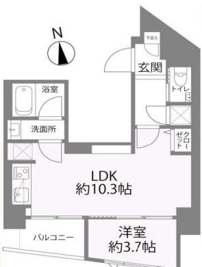 ベルフラット等々力(1LDK/3階)の間取り写真