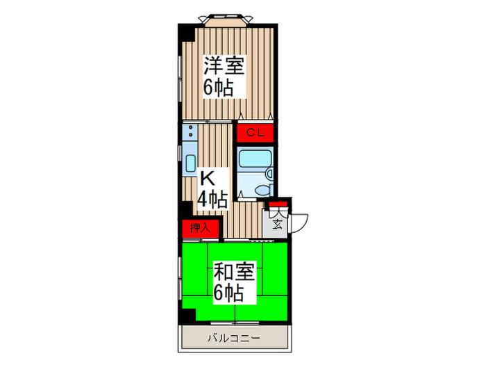ビーバーズ3(2K/3階)の間取り写真
