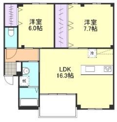 アメニティ水江(2LDK/2階)の間取り写真