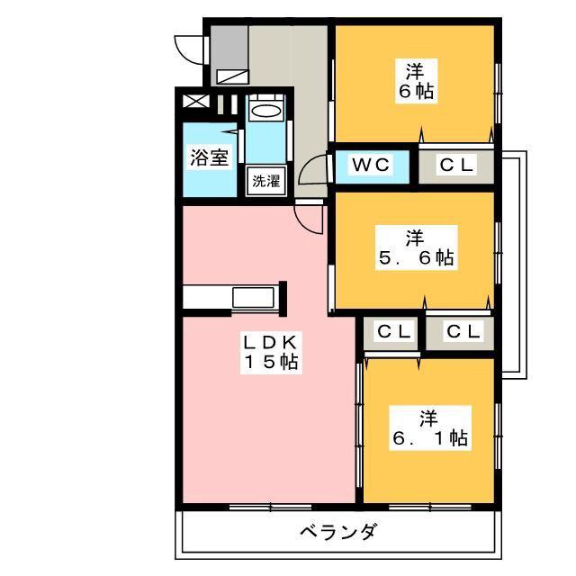 ガーデンコート北安東(3LDK/1階)の間取り写真