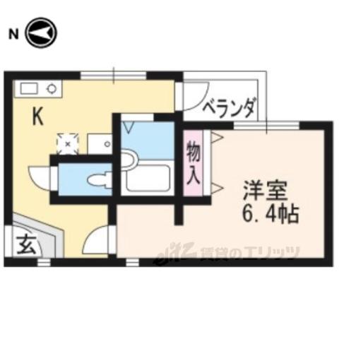 CARLVILLA(1K/2階)の間取り写真