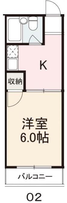 コートオリーブIII(1K/1階)の間取り写真