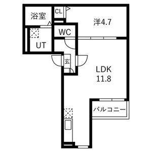 JACK NARUHAMAII(1LDK/3階)の間取り写真