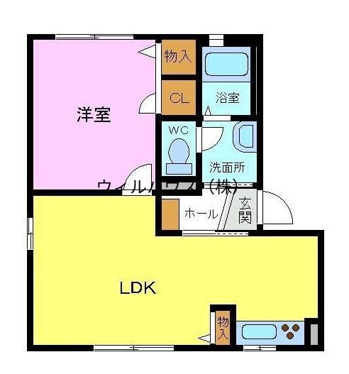 コンフォート津久野A(1LDK/1階)の間取り写真