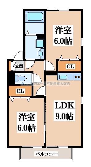 ジュンエクセレント(2LDK/2階)の間取り写真