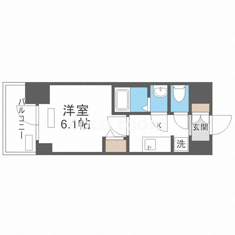プレサンス松屋町ヴィゴラス(1K/8階)の間取り写真