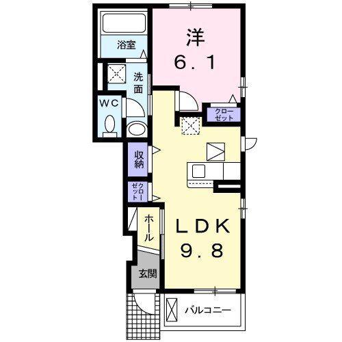 エスポワール・S(1LDK/1階)の間取り写真