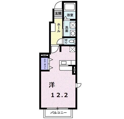 サンセールメゾン(ワンルーム/1階)の間取り写真