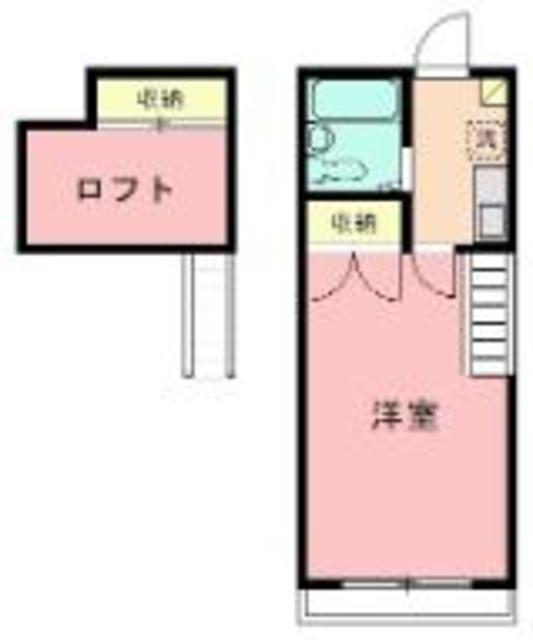 田名壱番館(ワンルーム/2階)の間取り写真