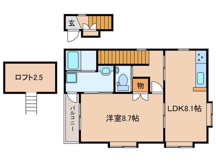 デュオメゾン野沢(1LDK/2階)の間取り写真