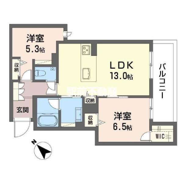 シャーメゾン トレゾール(2LDK/3階)の間取り写真