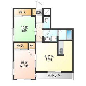 江戸屋ハイツ(2LDK/4階)の間取り写真