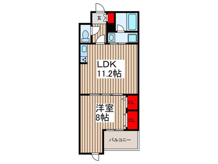 HRIII(1LDK/2階)の間取り写真