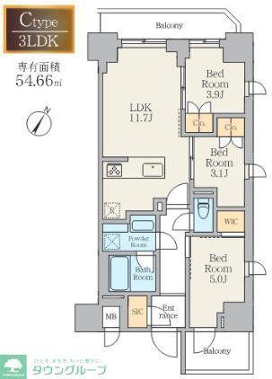 ALIVIS川崎(3LDK/5階)の間取り写真
