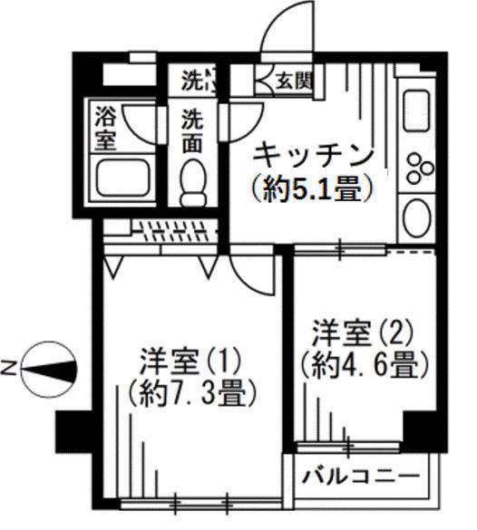 SOCIETY EBARA-NAKANOBU ソサエティ荏原中延(2K/3階)の間取り写真