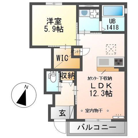 CIELII(1LDK/1階)の間取り写真