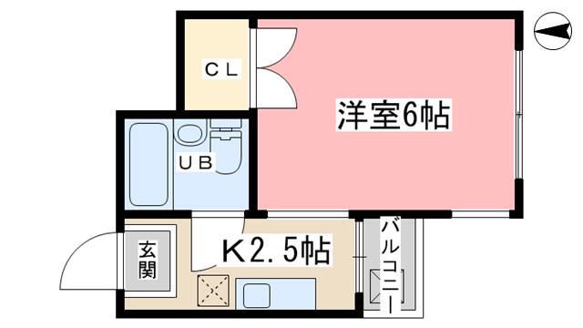 エスパストランキル(1K/2階)の間取り写真