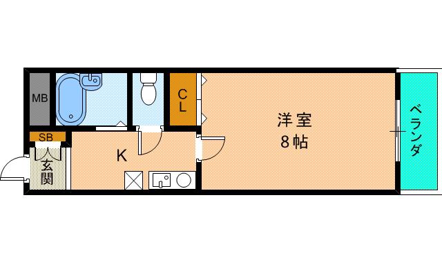 ニューメゾン高倉(1K/3階)の間取り写真