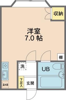 有定ビル(1K/3階)の間取り写真