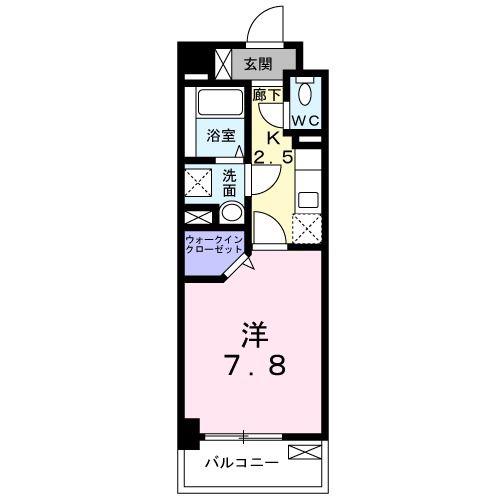 ニュー和ハイツ(1K/4階)の間取り写真