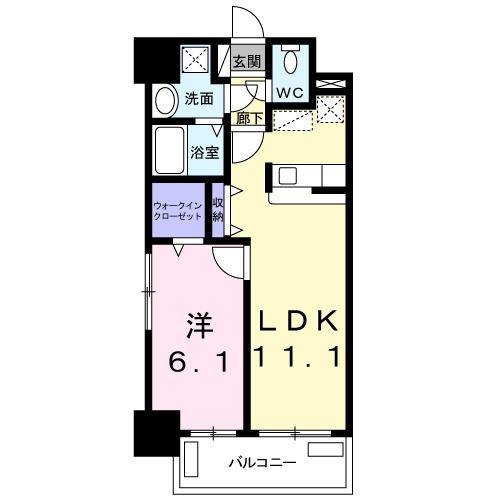 エヴァーグリーンR(1LDK/1階)の間取り写真