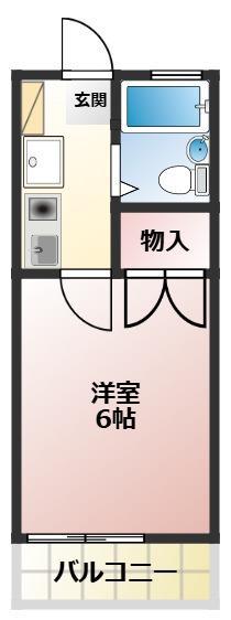 メゾンエクセルユタカ(1K/1階)の間取り写真