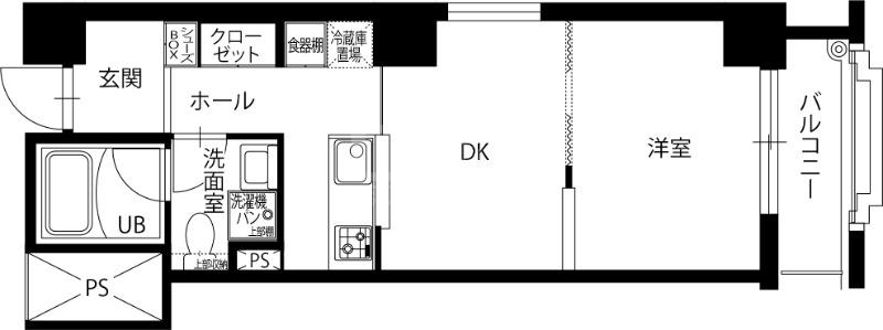 MONOLITH平尾(1DK/6階)の間取り写真