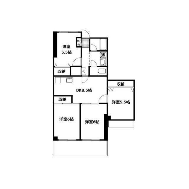 千歳サンライズ(4DK/3階)の間取り写真