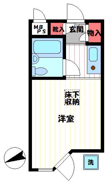 ヒミココート上北沢(ワンルーム/1階)の間取り写真