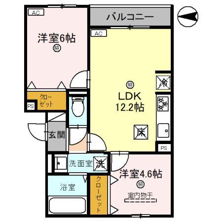 LA MAISON青木町(2LDK/2階)の間取り写真