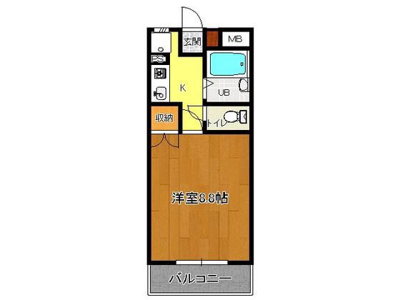 グレースマンション津高(1K/2階)の間取り写真