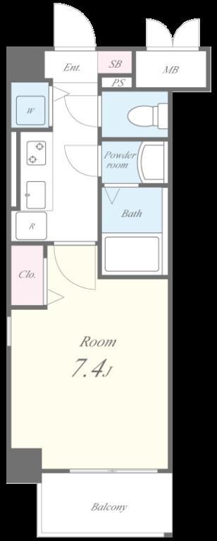 APARTMENT 桜(1K/5階)の間取り写真