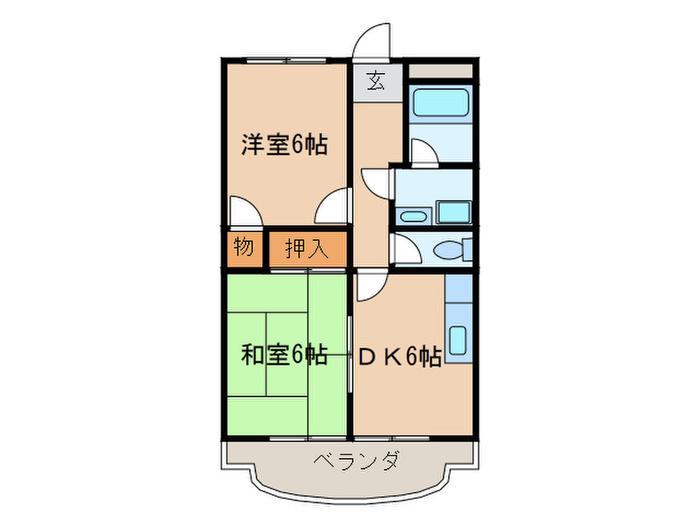 アーバン22(2DK/2階)の間取り写真