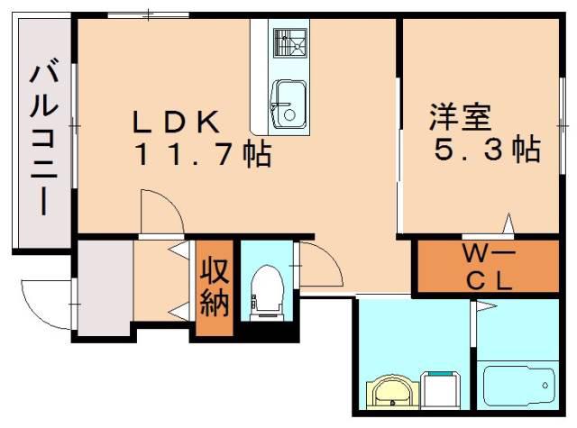 HOUSE 庄(1LDK/1階)の間取り写真