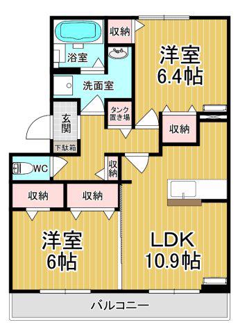 グラン・ココ(2LDK/3階)の間取り写真