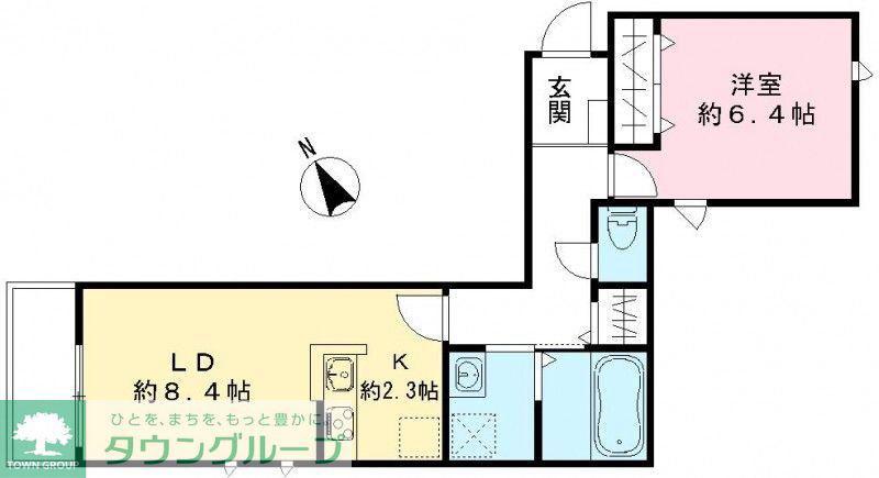 メゾン・ココン(1LDK/2階)の間取り写真