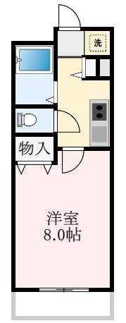 フォレストインサイドI(1K/3階)の間取り写真