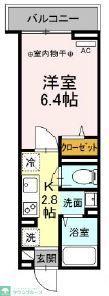 セレスティア北烏山(1K/3階)の間取り写真