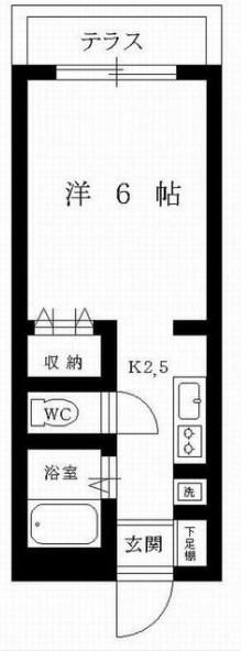 アプローズ奥戸壱番館(1K/2階)の間取り写真