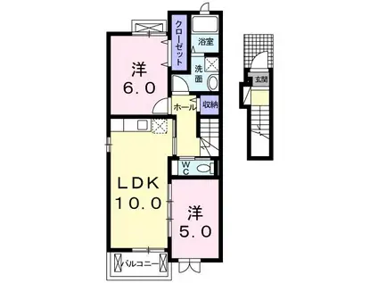 サニーハウス・S(2LDK/2階)の間取り写真