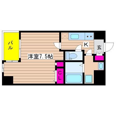 レジディア江戸堀(1K/5階)の間取り写真