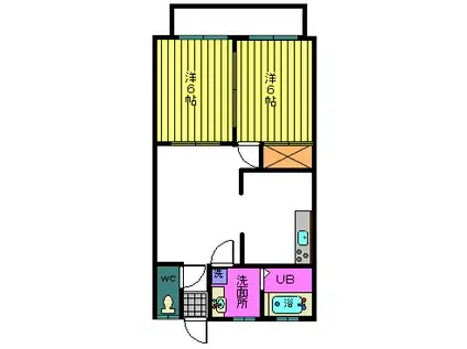 クインバードI(2DK/2階)の間取り写真