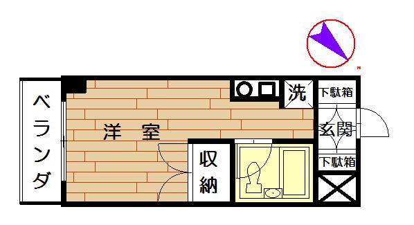 スカイコート和光(ワンルーム/4階)の間取り写真
