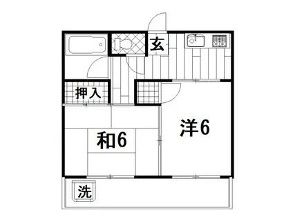 アットハウス田迎(2DK/2階)の間取り写真