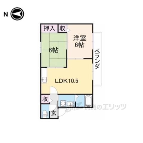 エスペランサ(2LDK/2階)の間取り写真